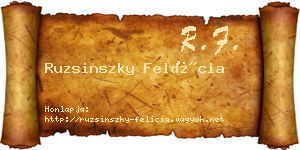 Ruzsinszky Felícia névjegykártya